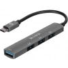 S-LINK SW-U324 3*USB2.0, 1*USB3.0 Type-C Metal USB Hub Gri