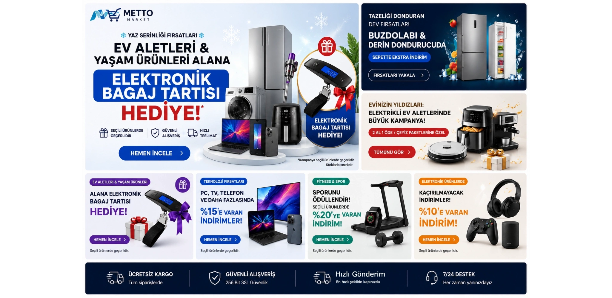 Ev aletleri ve yaşam ürünlerinde dev kampanya! Alışverişini tamamla, elektronik bagaj tartısı hediyeni kap.