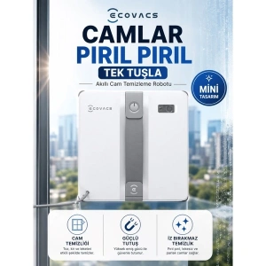 Ecovacs 5500 Pa Güçlü Vakum Performanslı Akıllı Cam Silme Robotu Hem Şarjlı Hem Kablolu Kullanım Imkanı Sunan Çok Fonksiyonlu Yüzey Temizleyici