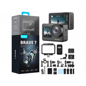 AKASO Brave 7 4K/30FPS 20MP, App Kontrollü, IPX8, Wi-Fi Dual Screen Aksiyon Kamera ve Aksesuar Seti