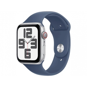 APPLE Watch SE GPS + Cellular 2024  44mm Silver Aluminium Case with Denim Sport Band - M/L