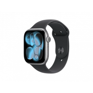 APPLE Watch Series 11 GPS + Cellular 46mm Space Grey Aluminium Case with Black Sport Band - M/L   MFCA4TU/A