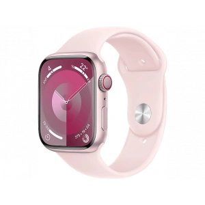 APPLE Watch Series 9 GPS + Cellular MRMK3TU/A  45 mm Pembe Alüminyum Kasa ve Uçuk Pembe Spor Kordon - S/M