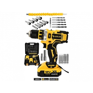 ASSUR 12V Çift Akü Şarjlı Matkap Metal Şanzıman Bakır Sargılı Akülü Vidalama
