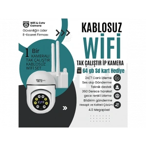 BESTCAM YS-10 Mini Wi-Fi İç ve Dış Mekan Kablosuz IP Kamera Beyaz