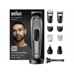 BRAUN MGK7420 Series 7 10’u 1 Arada Erkek Bakım Kiti Siyah Gümüş