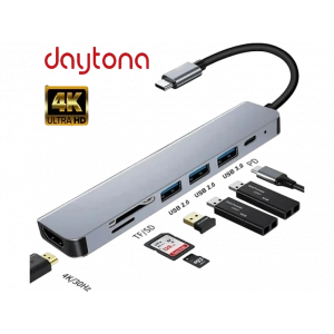 DAYTONA FC17 Type-C to HDMI 2* USB 3.0 SD TF 5IN1 Çevirici Adaptör