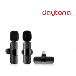 DAYTONA K9 Type-C Wireless Çiftli Yaka Mikrofonu