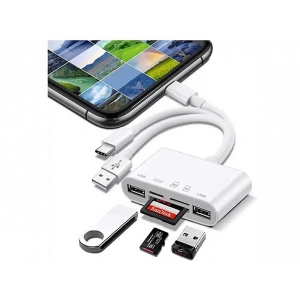 DAYTONA NK1032 Pro Type-C Lightning Usb-A To 2x Usb3.0 Sd Tf Pd Kart Okuyucu Çevirici Hub Adaptör