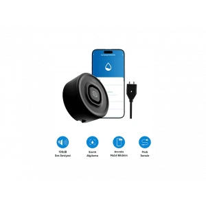 ŞIMART Problu 100 dB Alarm Sesli Uygulama Bildirimli Akıllı Su Kaçağı Dedektörü