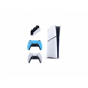 SONY 2. Mavi Dualsense + Şarj İstasyonu+Playstation 5 Slim Digital (İthalatçı Garantili) Oyun Konsolu Beyaz