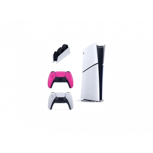 SONY 2. Pembe Dualsense + Şarj İstasyonu+Playstation 5 Slim Digital (İthalatçı Garantili) Oyun Konsolu Beyaz