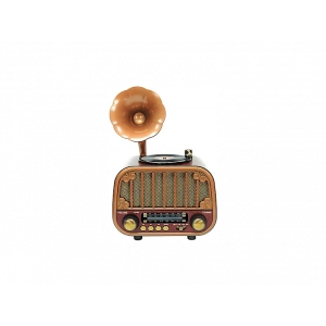 TORIMA D76 Nostaljik Radyo, USB/TF, AUX, Speaker Bluetooth Hoparlör Kahverengi