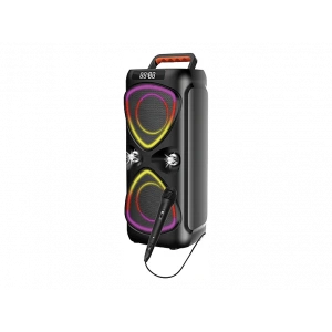 TORIMA D78 Mikrofonlu LED Işıklı 8W+8W Parti Speaker Kablosuz Bluetooth Hoparlör Siyah