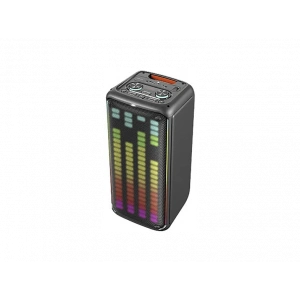 TORIMA KTS-1911 Mikrofonlu Kumandalı RGB Ledli Taşınabilir Bluetooth  Parti Hoparlör Siyah