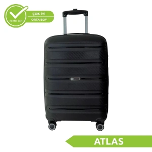 VEGMANN Atlas Polipropilen Orta Boy Valiz Siyah