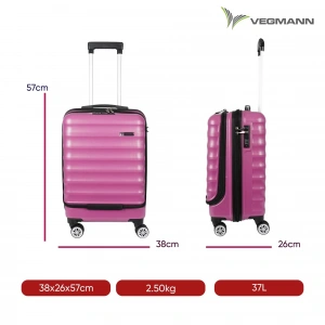 VEGMANN Wave Laptop Bölmeli ABS Kabin Boy Valiz Violet
