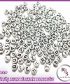 7mm Gümüş Renkli Yassı Harf Boncuk -Bileklik boncuğu -100 gram