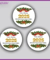 15 adet 5 cm Yılbaşı Etiketi