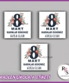 48 Adet - 8 Mart Kadınlar Günü Çikolata İsim Etiketi - Sticker - CE66