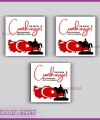 48 Adet - Cumhuriyet Bayramı Çikolata İsim Etiketi - Sticker