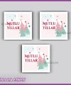 48 Adet - Yılbaşı Çikolata İsim Etiketi - Sticker