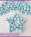 100gr 10mm Ahşap Boncuk- BEBE MAVİ - Yıldız anahtarlık yapımı için...