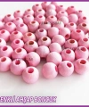 100gr 8mm Ahşap Boncuk- BEBE PEMBE - Yıldız anahtarlık yapımı için...