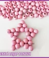 100gr 8mm Ahşap Boncuk- BEBE PEMBE - Yıldız anahtarlık yapımı için...