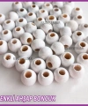 100gr 10mm Ahşap Boncuk- BEYAZ - Yıldız anahtarlık yapımı için...