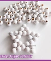 100gr 10mm Ahşap Boncuk- BEYAZ - Yıldız anahtarlık yapımı için...