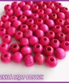 100gr 8mm Ahşap Boncuk- FUŞYA - Yıldız anahtarlık yapımı için...