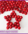 100gr 8mm Ahşap Boncuk- KIRMIZI - Yıldız anahtarlık yapımı için...