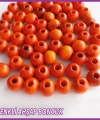 100gr 8mm Ahşap Boncuk- TURUNCU - Yıldız anahtarlık yapımı için...