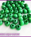 100gr 8mm Ahşap Boncuk- YEŞİL - Yıldız anahtarlık yapımı için...