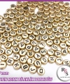 7mm Altın Renkli Yassı Harf Boncuk -Bileklik boncuğu - 100 gram