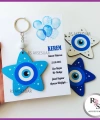 Ahşap Yıldız Nazar Boncuğu Sünnet Anahtarlık - SS024