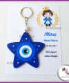 Ahşap Yıldız Nazar Boncuğu Sünnet Anahtarlık - SS025