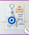 Ahşap Yıldız Nazar Boncuğu Sünnet Anahtarlık - SS027