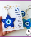 Ahşap Yıldız Nazar Boncuğu Sünnet Anahtarlık - SS023