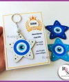 Ahşap Yıldız Nazar Boncuğu Sünnet Anahtarlık - SS027