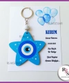 Ahşap Yıldız Nazar Boncuğu Sünnet Anahtarlık - SS024