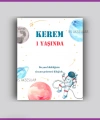 Astronot ve uzay Temalı Hediyelik Bileklik İsim Kartı