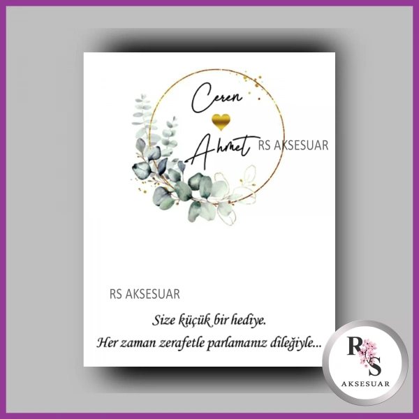 İncili Toka Kartı -Nikah, Nişan, Kına Hatırası