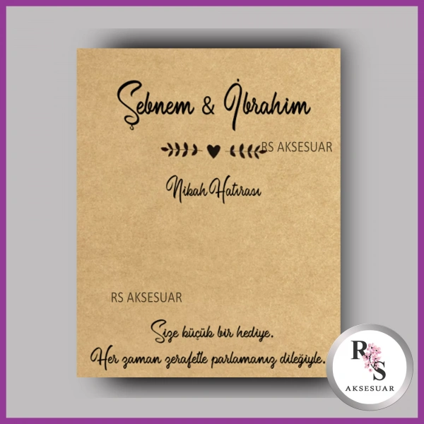 İncili Toka Kartı -Nikah, Nişan, Kına Hatırası