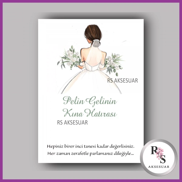 İncili Toka Kartı -Nikah, Nişan, Kına Hatırası