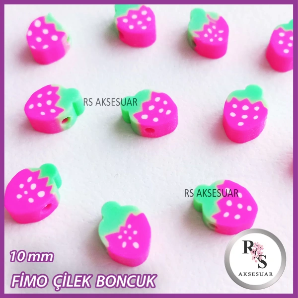 Fimo Boncuk - Çilek -1 dizi
