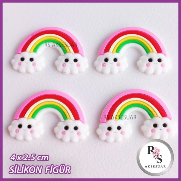 Gökkuşağı Silikon Figür -Toka Malzemesi
