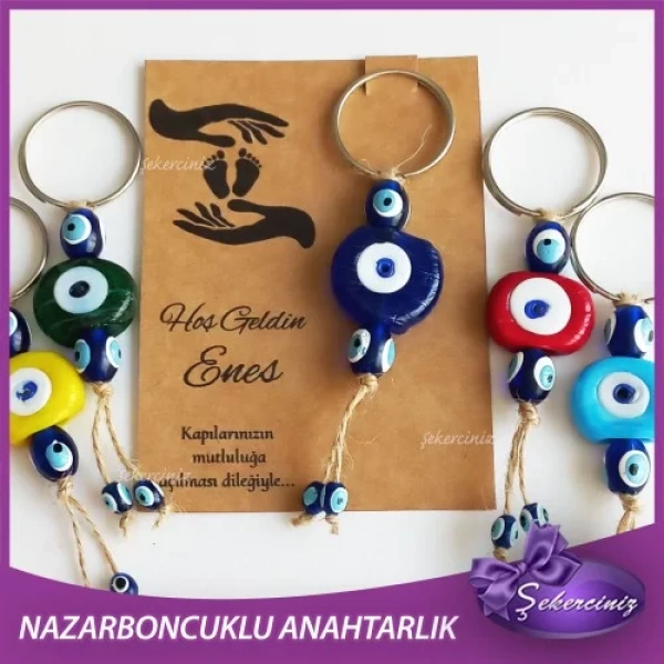 Nazarboncuklu Hediyelik Anahtarlık, Bebek Hediyelikleri - BB018