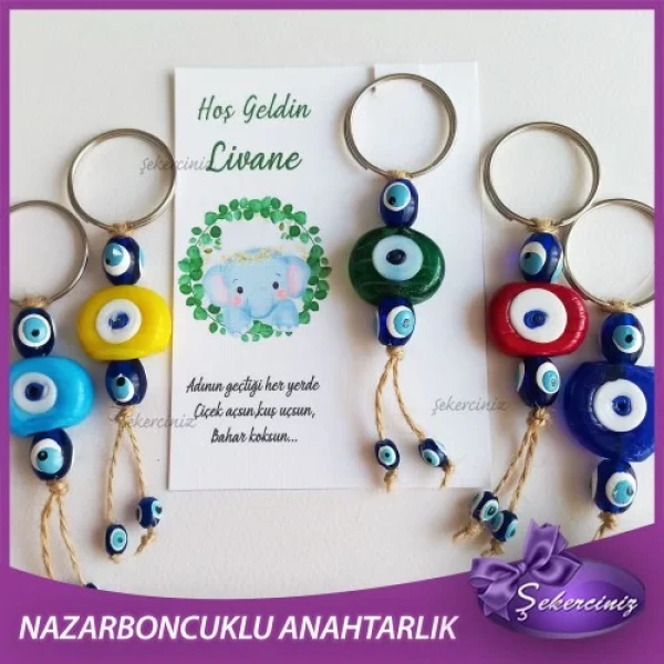 Nazarboncuklu Hediyelik Anahtarlık, Bebek Hediyelikleri - BB084